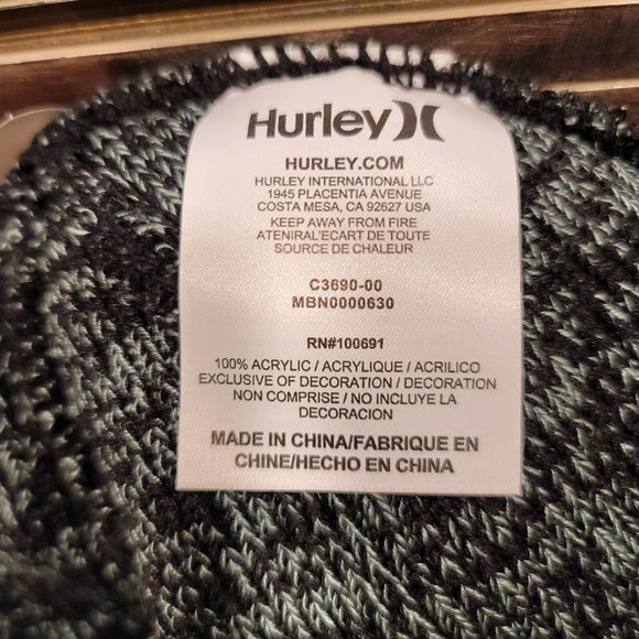 NWT Hurley PacSun Beanie Black/Mint Pacsun - Picture 3 of 4